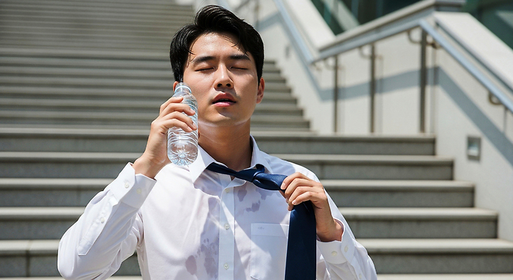 JPG 편집이미지 남자 날씨 사람 일상 여름 계단 도시 더위 수분 갈증 외출 땀 의료성형뷰티 편집실사 AI포토 AI인물포토 AI콘텐츠 계절 라이프 CG 파일형식