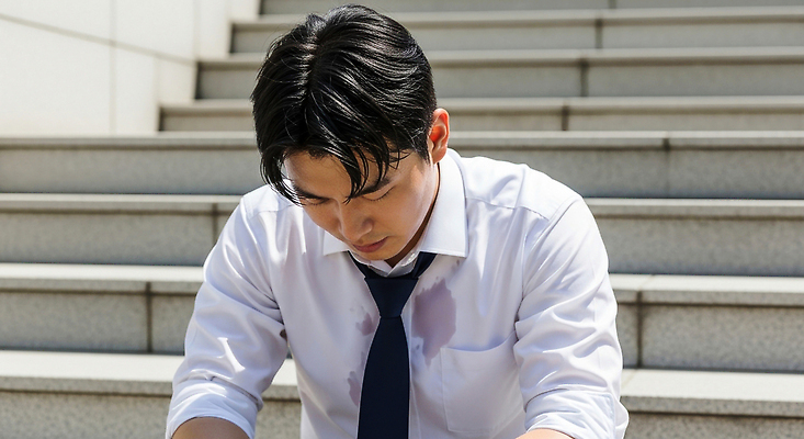 JPG 편집이미지 남자 생각 비즈니스 스트레스 표정 피곤 정장 일상 여름 계단 도시 집중 고민 심각 의료성형뷰티 편집실사 AI포토 AI인물포토 AI콘텐츠 옷 계절 감정 컨셉 사람 라이프 CG 파일형식