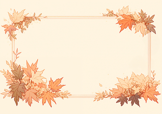 JPG 식물 디자인 계절 예술 컬러 백그라운드 단풍 일러스트 자연 프레임 따뜻함 장식 고요 가을 분위기 구성 뷰티풀 비어있는 국내일러스트 AI일러스트 AI콘텐츠 컨셉 잎 생태계 파일형식