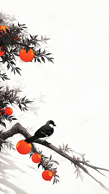 JPG 나무 예술 백그라운드 과일 일러스트 자연 조류 가지 나뭇잎 귤 서울 회화 풍경 평화 조용 채색 귤나무 뷰티풀 국내일러스트 AI일러스트 AI콘텐츠 식물 동물 컨셉 잎 채소 한국 말하기 미술 생태계 파일형식