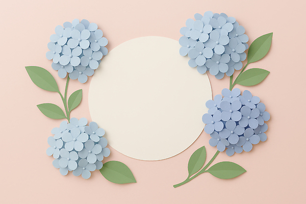 JPG 편집이미지 디자인 컬러 백그라운드 장식 인테리어 원형 공예 오브젝트 수국 종이꽃 핸드메이드 편집실사 AI포토 AI콘텐츠 도형 꽃 취미 CG 파일형식