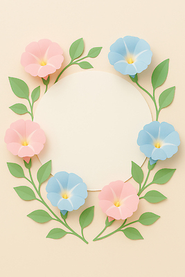 JPG 편집이미지 분홍색 잎 장식 여름 파란색 페이퍼아트 DIY 벽장식 창의력 편집실사 AI포토 AI콘텐츠 식물 계절 컬러 취미 CG 파일형식