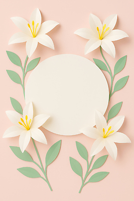 JPG 편집이미지 디자인 꽃 예술 분홍색 백그라운드 프레임 장식 백합 배열 오브젝트 창의성 핸드메이드 편집실사 AI포토 AI콘텐츠 식물 컬러 CG 파일형식