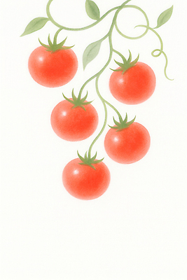 JPG 식물 줄기 토마토 채소 과일 일러스트 자연 요리 빨간색 여름 농작물 농장 농사 수확 신선 맛 유기농 원예 비타민 건강식 국내일러스트 AI일러스트 AI콘텐츠 웰빙 계절 음식 컬러 컨셉 농업 취미 생태계 영양소 파일형식