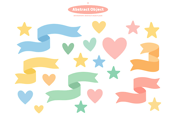 모양 도형 디자인 별 리본 예술 컬러 백그라운드 패턴 일러스트 추상 그래픽 장식 하트 배열 부드러움 파스텔 색채 창의성 국내일러스트 AI파일 자연요소 무늬 학용품 감각 파일형식 벡터