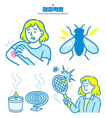 디자인 여자 곤충 일러스트 주택 건강 안전 여름 기계 빵집 해충 벌 걱정 예방 향초 방법 소독제 퇴치 국내일러스트 AI파일 동물 계절 감정 컨셉 초 사람 건물 상점 벌레 파일형식 벡터