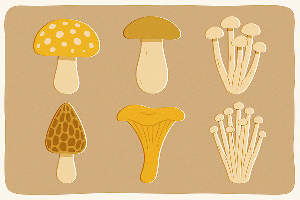 모양 식물 디자인 음식 컬러 농업 일러스트 자연 수채화 버섯 그림 생태계 채식 팽이버섯 송이버섯 창의성 국내일러스트 AI파일 산업 파일형식 벡터