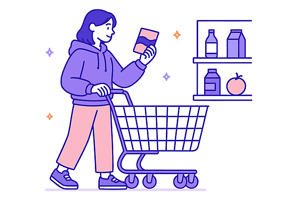 여자 음식 과일 일러스트 건강 일상 생활 쇼핑 소비 구매 상품 고객 장바구니 진열장 마트 슈퍼마켓 국내일러스트 AI파일 사람 라이프 바구니 상점 파일형식 벡터