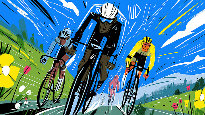 JPG 여자 남자 스포츠 백그라운드 일러스트 모션 자연 커뮤니케이션 협력 경기 달리기 자전거 경쟁 도전 목표 속도 라이더 국내일러스트 AI일러스트 AI콘텐츠 컨셉 사람 바이크 생태계 파일형식