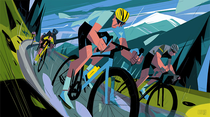 JPG 스포츠 백그라운드 일러스트 협력 산 풍경 경기 운동 야외활동 자전거 경쟁 도전 라이더 산악자전거 스릴 페달 국내일러스트 AI일러스트 AI콘텐츠 컨셉 건강 바이크 파일형식
