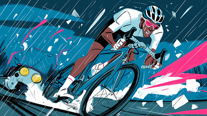 JPG 남자 도로 스포츠 일러스트 바람 날씨 운동 환경 자전거 경쟁 도전 레이싱 도둑 비석 집중 연습 속도 사이클링 어려움 스타일 고군분투 국내일러스트 AI일러스트 AI콘텐츠 자연요소 길 컨셉 교통시설 건강 사람 시합 바이크 범죄인 사자성어 육상스포츠 파일형식