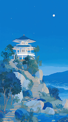 JPG 나무 바다 일러스트 자연 하늘 조명 산 풍경 빛 평화 계단 정원 고요 산책로 바위 도시 정상 야간 정자 전경 국내일러스트 AI일러스트 AI콘텐츠 자연요소 식물 건축물 길 컨셉 돌_바위 생태계 파일형식 탑뷰