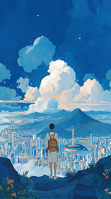 JPG 구름 여행 일러스트 자연 하늘 산 풍경 일상 여행객 평화 감상 탐험 도전 관찰 도시 고민 전경 국내일러스트 AI일러스트 AI콘텐츠 자연요소 감정 컨셉 모션 사람 라이프 생태계 파일형식 탑뷰