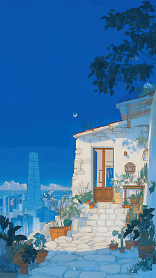 JPG 식물 화초 일러스트 자연 밤하늘 하늘 조명 주택 풍경 잔디 건물 파란색 정원 고요 발코니 도시 편안함 뷰티풀 전경 국내일러스트 AI일러스트 AI콘텐츠 건축물 컬러 감각 야간 생태계 파일형식 탑뷰