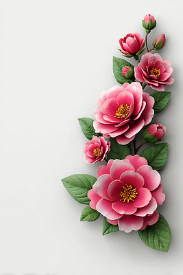 JPG 모양 식물 편집이미지 디자인 꽃 예술 분홍색 잎 자연 벽면 장식 인테리어 조화 뷰티풀 생동감 편집실사 AI포토 AI콘텐츠 벽 컬러 CG 생태계 파일형식