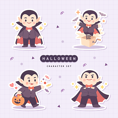 캐릭터 옷 기념일 어린이 포즈 일러스트 상상 놀이 호박 장식 상자 파티 귀여움 축제 할로윈 축하 흡혈귀 창의성 일러캐릭터 AI파일 컨셉 채소 사람 이벤트 파일형식 벡터