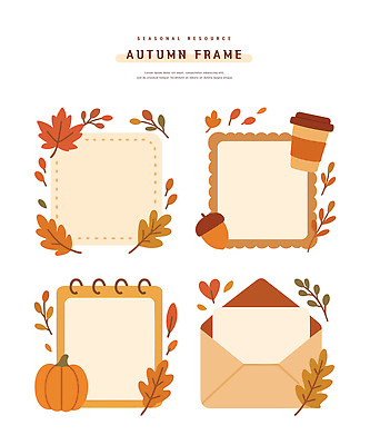 디자인 계절 컬러 백그라운드 낙엽 패턴 일러스트 호박 편지봉투 프레임 그래픽 장식 가을 커피잔 일러스트레이터 창의성 국내일러스트 AI파일 직업 커피 잎 무늬 채소 봉투 잔 편지 파일형식 벡터