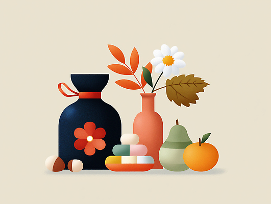 JPG 디자인 꽃 감정 예술 컬러 과일 일러스트 자연 나뭇잎 따뜻함 인테리어 꽃병 크기 배열 조화 대칭 정물화 창의성 국내일러스트 AI일러스트 AI콘텐츠 식물 잎 그림 생태계 파일형식