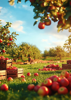 JPG 나무 편집이미지 농업 과일 자연 하늘 풍경 초원 상자 맑음 수확 사과 연결 과수원 소음 오후 편집실사 AI컴퓨터그래픽 AI콘텐츠 식물 산업 날씨 소리 CG 생태계 파일형식