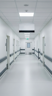JPG 편집이미지 의학 병원 청결 공간 환자 흰색 복도 간호 모던 시설 병실 대칭 보건 편집실사 AI포토 AI콘텐츠 컬러 위생 CG 파일형식