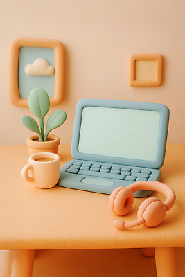 JPG 식물 편집이미지 디자인 커피 컬러 장식 노트북 사무실 3D 주황색 헤드폰 편안함 책상 청록색 창의성 편집3D AI컴퓨터그래픽 AI콘텐츠 음료 음향기기 가구 비즈니스 전자제품 감각 디지털합성 파일형식