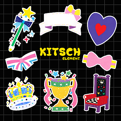 PSD 문양 디자인 별 컬러 백그라운드 스티커 패턴 의자 일러스트 왕관 그래픽 장식 하트 화려 그림 개성 창의성 키치 국내일러스트 자연요소 모양 가구 컨셉 무늬 파일형식