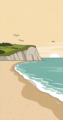 JPG 물결 바다 여행 일러스트 자연 조류 하늘 산호섬 풍경 해변 여름 관광지 모래사장 일몰 절벽 산책로 선탠 조용 녹지 국내일러스트 AI일러스트 AI콘텐츠 동물 계절 길 섬 노을 생태계 파일형식