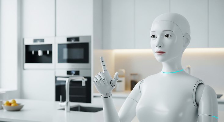 JPG 편집이미지 디자인 조명 기술 요리 생활 주방 청결 도움 로봇 감성 혁명 주거공간 AI_인공지능 이미지편집 AI컴퓨터그래픽 AI콘텐츠 컨셉 공간 위생 파일형식