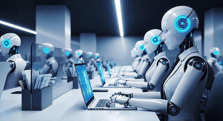 JPG 편집이미지 디자인 미래 기술 컴퓨터 사무실 디지털 자료 작업 로봇 모던 자동화 사물인터넷 AI_인공지능 이미지편집 AI컴퓨터그래픽 AI콘텐츠 컨셉 비즈니스 정보기술 전자제품 파일형식