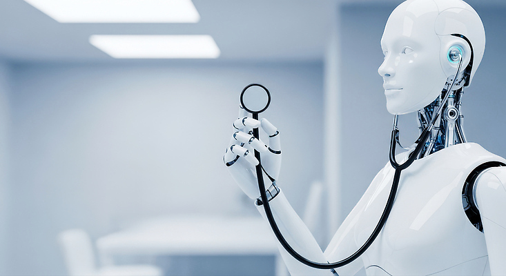 JPG 편집이미지 의학 청진기 미래 기술 건강 병원 진료 과학기술 환자 의사 로봇 점검 혁명 AI_인공지능 이미지편집 AI컴퓨터그래픽 AI콘텐츠 컨셉 의료기기 의료진 파일형식