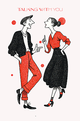 PSD 캐릭터 디자인 커플 옷 여자 패션 남자 예술 컬러 일러스트 흑백 대화 그래픽 표현 원형 분위기 소통 창의성 스타일 국내일러스트 도형 컨셉 관계 촬영기법 말하기 사람 파일형식