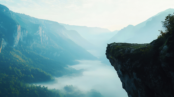 JPG 편집이미지 여행 자연 하늘 아침 산 풍경 강 햇빛 계곡 고요 탐험 안개 바위 뷰티풀 편집실사 AI포토 AI콘텐츠 주간 날씨 태양 돌_바위 CG 생태계 파일형식