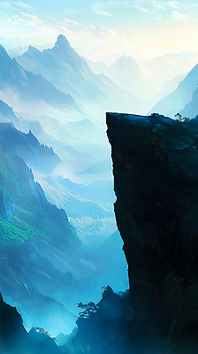 JPG 편집이미지 자연 하늘 산 풍경 골짜기 고요 절벽 탐험 도전 안개 높이 뷰티풀 편집실사 AI포토 AI콘텐츠 날씨 CG 생태계 파일형식