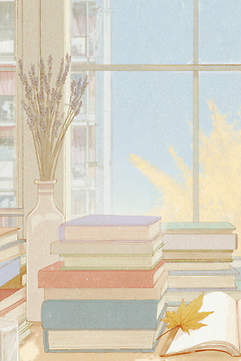 JPG 꽃 일러스트 창문 탁자 유리병 문구용품 실내 책 인테리어 독서 평화 가을 분위기 창가 책상 라벤더 국내일러스트 AI일러스트 AI콘텐츠 식물 디자인 계절 가구 컨셉 병_용기 내부 허브 오브젝트 파일형식