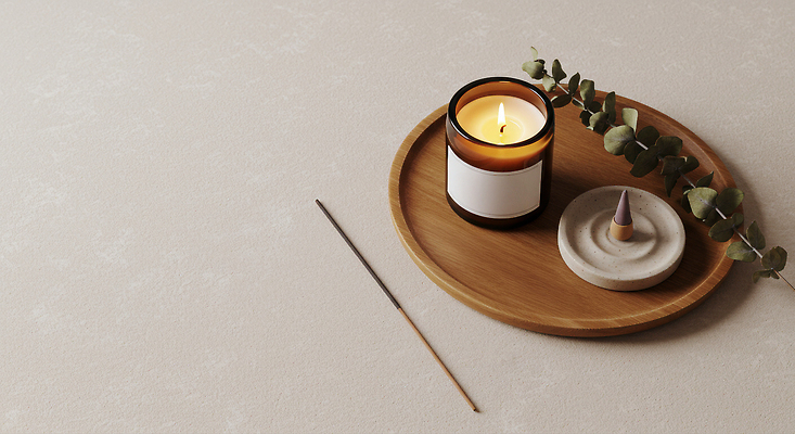 JPG 편집이미지 자연 휴식 인테리어 캠핑 분위기 편안함 오브젝트 향기 향초 유칼립투스 홀더 편집실사 AI포토 AI콘텐츠 식물 디자인 컨셉 초 레저 감각 CG 생태계 냄새 파일형식