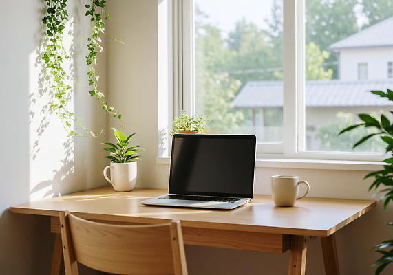 JPG 식물 편집이미지 여유 커피 탁자 주택 노트북 인테리어 편안함 창가 힐링 오후 편집실사 AI포토 AI콘텐츠 디자인 감정 음료 가구 창문 건물 전자제품 감각 CG 파일형식