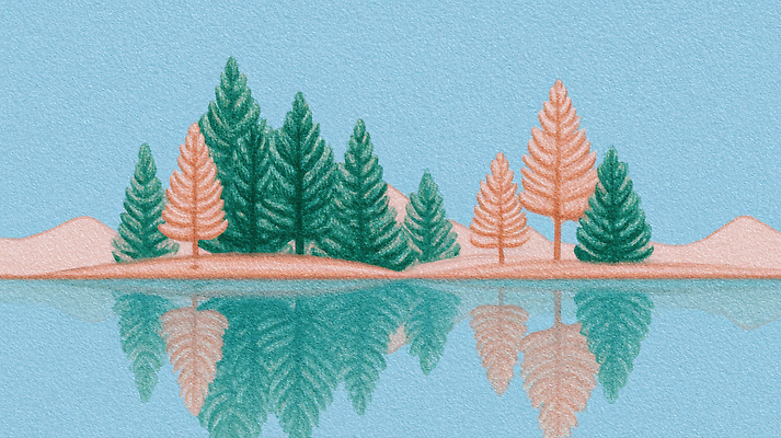 JPG 나무 호수 여유 컬러 일러스트 자연 하늘 생명 풍경 물 여름 반사 평화 고요 봄 연못 숲 조용 파스텔 뷰티풀 국내일러스트 AI일러스트 AI콘텐츠 자연요소 식물 계절 감정 컨셉 학용품 생태계 파일형식