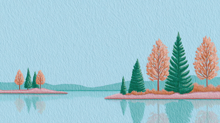 JPG 나무 호수 컬러 일러스트 자연 하늘 풍경 파란색 반사 소풍 평화 일출 환경 고요 가을 수면 뷰티풀 오후 국내일러스트 AI일러스트 AI콘텐츠 식물 계절 컨셉 물 야외활동 노을 생태계 파일형식