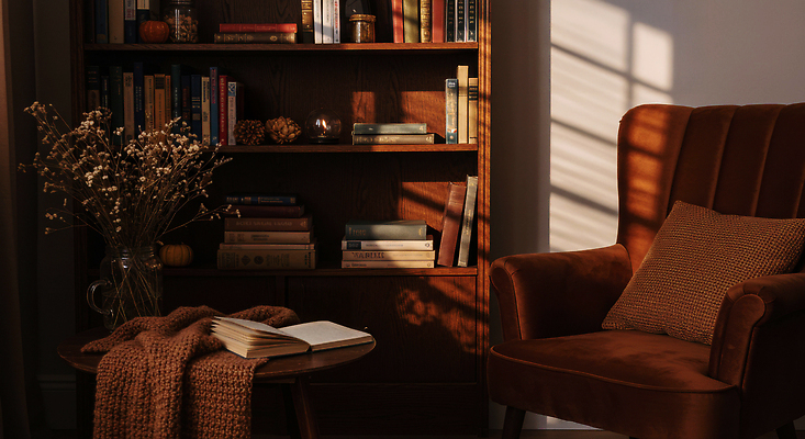 JPG 편집이미지 거실 의자 조명 책장 장식 책 독서 햇빛 분위기 서재 편안함 담요 읽기 오후 편집실사 AI포토 AI콘텐츠 가구 컨셉 모션 태양 감각 CG 파일형식