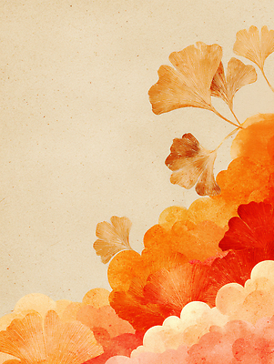 JPG 모양 구름 디자인 예술 분홍색 컬러 백그라운드 잎 패턴 일러스트 자연 생명 주황색 감각 질감 은행나무 조화 창의성 창작 국내일러스트 AI일러스트 AI콘텐츠 자연요소 나무 식물 무늬 생태계 파일형식