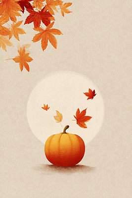 JPG 디자인 계절 열매 감정 예술 컬러 백그라운드 단풍 일러스트 자연 생명 호박 따뜻함 풍경 초록색 가을 조화 공감 뷰티풀 Orange 국내일러스트 AI일러스트 AI콘텐츠 식물 잎 채소 생태계 파일형식