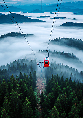 JPG 구름 편집이미지 여행 자연 하늘 아침 산 풍경 고요 도전 숲 전망대 케이블카 오르막 편집실사 AI포토 AI콘텐츠 주간 자연요소 CG 생태계 파일형식