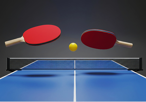 JPG 편집이미지 스포츠 공 탁자 경기 공중 파란색 운동 경쟁 금색 라켓 네트 탁구 즐거움 액션 편집실사 AI포토 AI콘텐츠 감정 스포츠용품 컬러 가구 컨셉 건강 구기 CG 파일형식