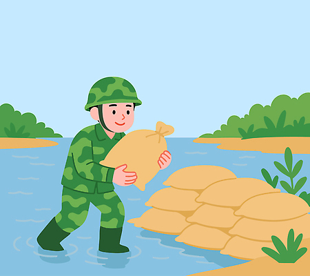 일러스트 모션 자연 아침 안전 물 강 환경 힘 줄무늬 군인 운송업 작업 수비 조화 자원 모래주머니 국내일러스트 AI파일 주간 자연요소 직업 산업 무늬 생태계 국군 파일형식 벡터