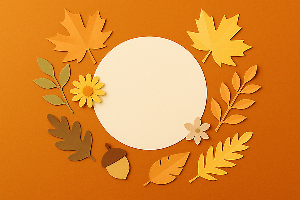 JPG 편집이미지 디자인 계절 꽃 종이 컬러 백그라운드 잎 자연 장식 가을 원형 공예 조합 창의성 편집실사 AI포토 AI콘텐츠 도형 식물 취미 CG 생태계 파일형식