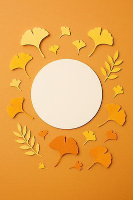 JPG 편집이미지 디자인 컬러 백그라운드 잎 자연 장식 노란색 주황색 가을 원형 그림 질감 수공예 편집실사 AI포토 AI콘텐츠 도형 식물 계절 공예 CG 생태계 파일형식