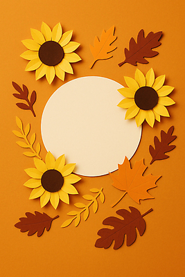 JPG 편집이미지 디자인 백그라운드 잎 자연 해바라기 장식 노란색 주황색 공예 향수 만들기 편집실사 AI포토 AI콘텐츠 식물 꽃 컬러 모션 취미 화장품 CG 생태계 파일형식