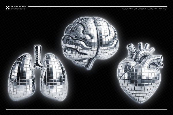 PSD 편집이미지 디자인 추상 조형물 반사 3D 금속 심장 원형 허파 장기 은색 뇌 작품 편집3D 도형 컬러 무늬 신체 재질 미술 장기_의학 호흡기관 디지털합성 파일형식