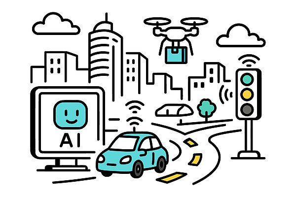 도로 일러스트 자동차 생활 도시풍경 환경 운송업 배송 서비스 공공장소 교통신호 물류 혁명 기술발전 드론 자동화 인프라 AI_인공지능 국내일러스트 AI파일 산업 길 육상교통 교통 컨셉 교통시설 풍경 장소 도시 발전 파일형식 벡터