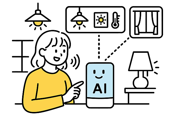 여자 일러스트 가정 조명 기술 실내 일상 생활 기계 분위기 편리함 혁명 자동화 스마트홈 상호작용 AI_인공지능 국내일러스트 AI파일 컨셉 사람 내부 라이프 파일형식 벡터